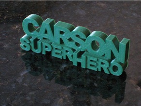 carson name placard signs logos art tag stand super hero 3d print model - Mito3D