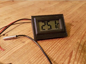 lcd thermohygro metre masası yükü mount thermohygro-meter geh&aumluse elektronik hava anzeige pil befestigung kristal ekran kasa gehuse konut nem taşımaz montaj sıcaklık tutucu monte edin sıvı muhafaza sensörü termometre 3d print model - Mito3D