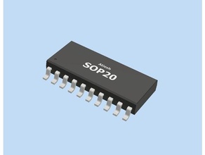 modelo sop20 ic paquete la electrónica circuito integrado smd 3d print model - Mito3D
