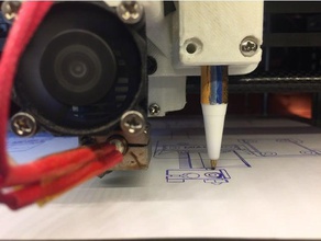 hypercube print plot carriage 3d printer parts extruder pen holder plotter 3d print model - Mito3D