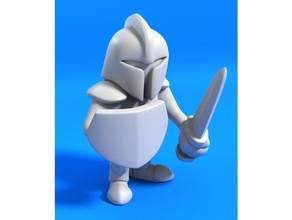 cartoon knight idle lv1 games 28mm adventure armored boardgame dd dangerous dnd miniature dungeons dragons fantasy fighter figurine medieval small soldier sword tabletop wargame wargaming warrior 3d print model - Mito3D