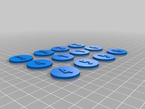 25mm numbered round shields 3d printing 3d print model - Mito3D