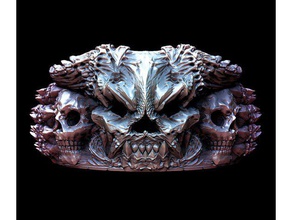 demon ring bracelet rings cursed evil hell jewelry occult satanic skull 3d print model - Mito3D