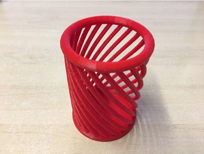 spiral pencil holder modified office cup 3d print model - Mito3D