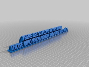 binary quote office customized 3d print model - Mito3D