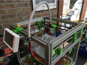 hevo e3d titan aero mount wih flexible tube printer parts hypercube evolution 3d print model - Mito3D