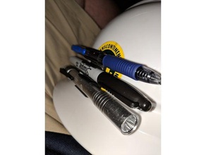 hard hat clip pen light sharpie holder tool holders boxes 3d print model - Mito3D