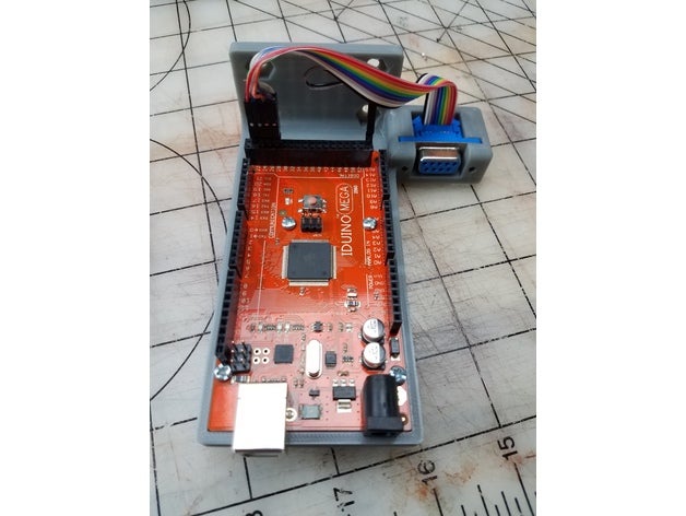 arduino megauno droit de l'angle montage l'électronique d-sub db9 série 3D print model - Mito3D