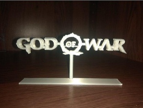 deus ofwar logotipo con estandarte 3d impressão godofwar 3d print model - Mito3D