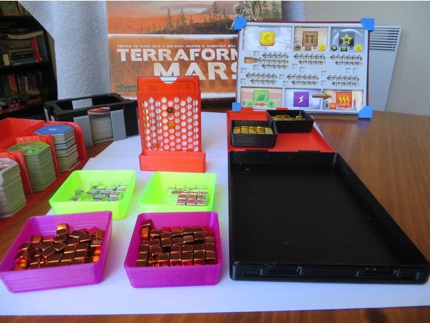 cubgos personnalisable jeu de société système d'organisation jouet accessoires plateau des jeux inserts organisatrice insérer cas openscad paramétrique jeton titulaire 3D print model - Mito3D