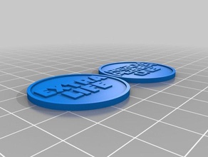 rpo vida extra token video juegos juego de la película proposición réplica 3d print model - Mito3D