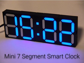 mini 7 segmento de smart relógio decoração arduino legal esp8266 iot neopixel tira nodered nó vermelho casa inteligente wemos d1 ws2812 ws2812b 3d print model - Mito3D