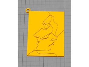 picasso besos de dibujo línea llavero art lineal 3d print model - Mito3D