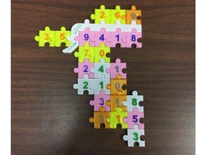 long division jigsaw patterns math art 3d print model - Mito3D