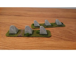 anti tank obstacle 28 mm wargaming terrain games 28mm bolt action 3d print model - Mito3D