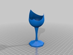 roto una copa de vino glueck glaswie leicht bricht das esculturas 3d print model - Mito3D