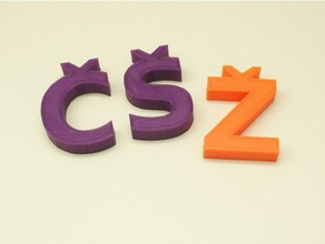 Hinzugefügt alphabet Buchstaben Slowenisch &scaron+ lernen 3d print model - Mito3D