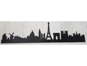horizonte de paris esculturas cidade silhueta ombre 3d print model - Mito3D