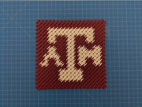 texas a&m maroon white chainmail fashion am aggies armor college fabric fusion 360 gigem multicolor multimaterial open source remix tamu logo university textile ultimaker s5 3d print model - Mito3D