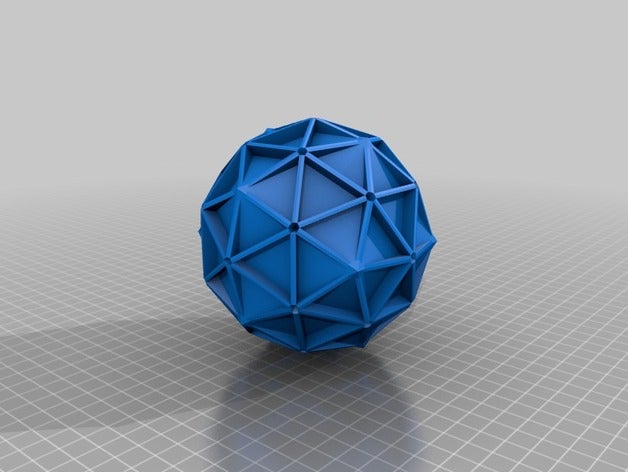 icosahedroninscribedinsidesolidgeodesic2vsphere math art geodesic dome 3D print model - Mito3D