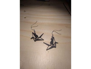 cranebird Ohrring Ohrringe origami 3d print model - Mito3D