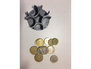 moedas titular - monnayeur euro office as de monnaie peça peças 3d print model - Mito3D