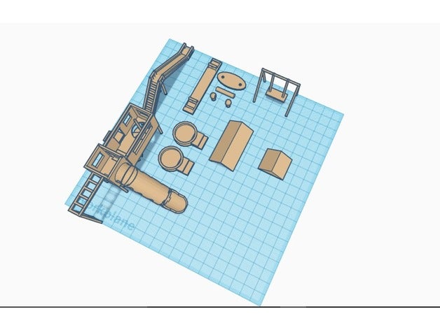 bug parco giochi gli edifici le strutture mini in miniatura struttura di gioco altalena diapositiva 3D print model - Mito3D