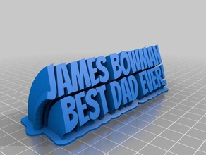 james bowman best dad ever office customized 3d print model - Mito3D