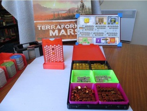 terraforming mars components organizers toy game accessories boardgame boardgames inserts organizer board games insert cubgos openscad parametric tokens token holder 3d print model - Mito3D