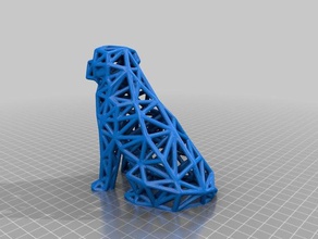 voroni low poly retriever 3d impressão de voronoi 3d print model - Mito3D