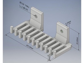 cable wallholder organización gestión de cables montaje en la pared 3d print model - Mito3D