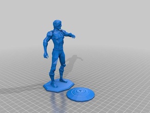 captain america low-poly Skulpturen Kunst marvel Schild 3d print model - Mito3D