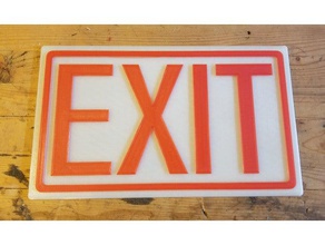 exit sign glow dark background signs logos signage 3d print model - Mito3D