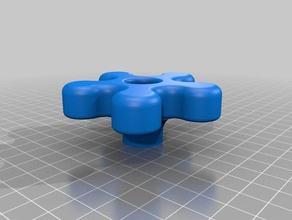 my customized smooth curvy star knob 5pt parts 3d print model - Mito3D