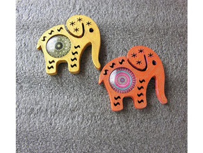 elephant cabochon pin brooch accessories 3d print model - Mito3D