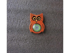 owl cabochon pin brooch accessories 3d print model - Mito3D