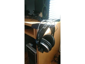 headphone hanger 25mm table thickness audio headphones 3d print model - Mito3D