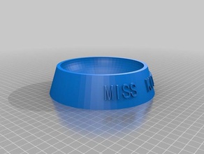 miss kitty pet food bowl pets customized 3d print model - Mito3D