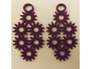 sun flower earrings 3d print model - Mito3D
