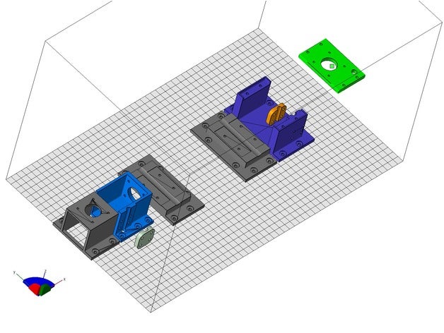 qubd dois mdf base reconstruído redesenho 3d a impressora partes cama quadro o motor imprimir atualização de passo montagem dois-up twoup eixo y 3D print model - Mito3D