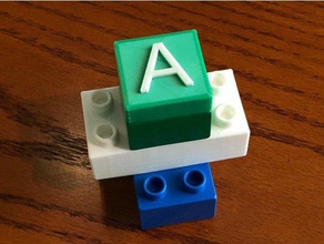 ajustável melhorado duplo tijolo gerador de texto construção brinquedos blocos crianças brinquedo dupla extrusão carta educativo lego letra bloco multi-cor multi material duas cores 3d print model - Mito3D