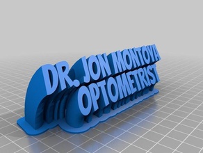 dr montoya sweeping name plate office customized 3d print model - Mito3D