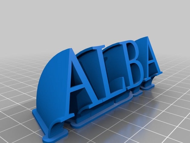 placa con el nombre alba de la oficina personalizado 3D print model - Mito3D