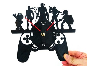 horloge de jeux art juego reloj pared murale 3d print model - Mito3D