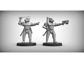 alt sarg models- guard dogs 28mm resin dungeons dragons figure imperial infantry miniature officer tabletop wargaming 3d print model - Mito3D