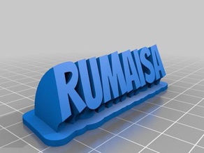 rumaisa name plate office customized 3d print model - Mito3D