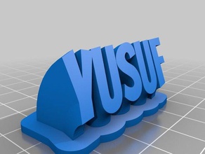 yusuf plaque de nom bureau personnalisé 3d print model - Mito3D