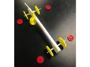 wheels balloon powered car activity engineering physics 3d print model - Mito3D