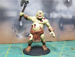 ogre zombie wcyclops head axe creatures dungeons dragons miniature pathfinder 3d print model - Mito3D