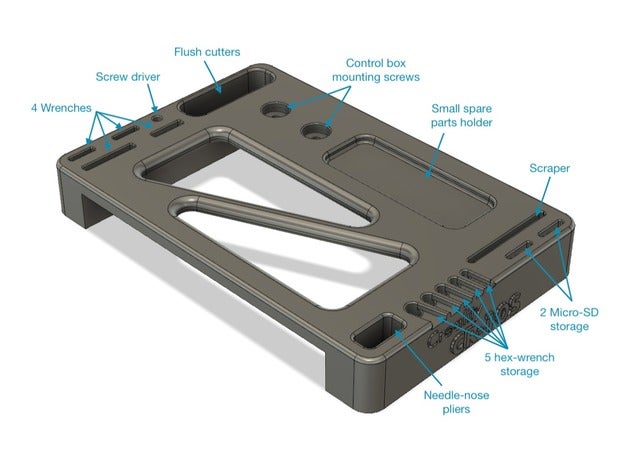 cr-10 cr-10s caixa de controle montado em suporte ferramenta 3d a impressora os acessórios cr 10 10s cr10 cr10s creality agulha nariz alicate titular armazenamento ferramentas 3D print model - Mito3D